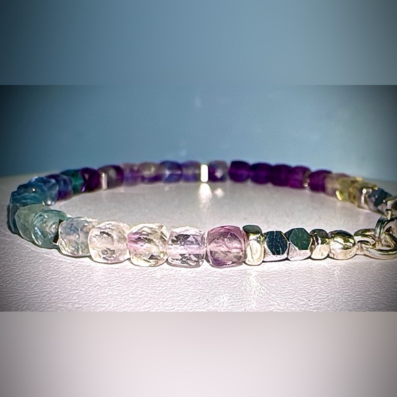 ✨SALE TODAY ONLY ✨
Natural Fluorite Cubed Sterling Silver Bracelet - Picture 6 of 9
